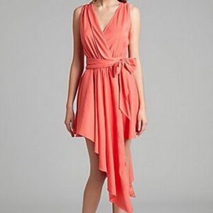 Guess Marciano Handkerchief wrap dress XS Coral orange sleeveless asymmetrical
